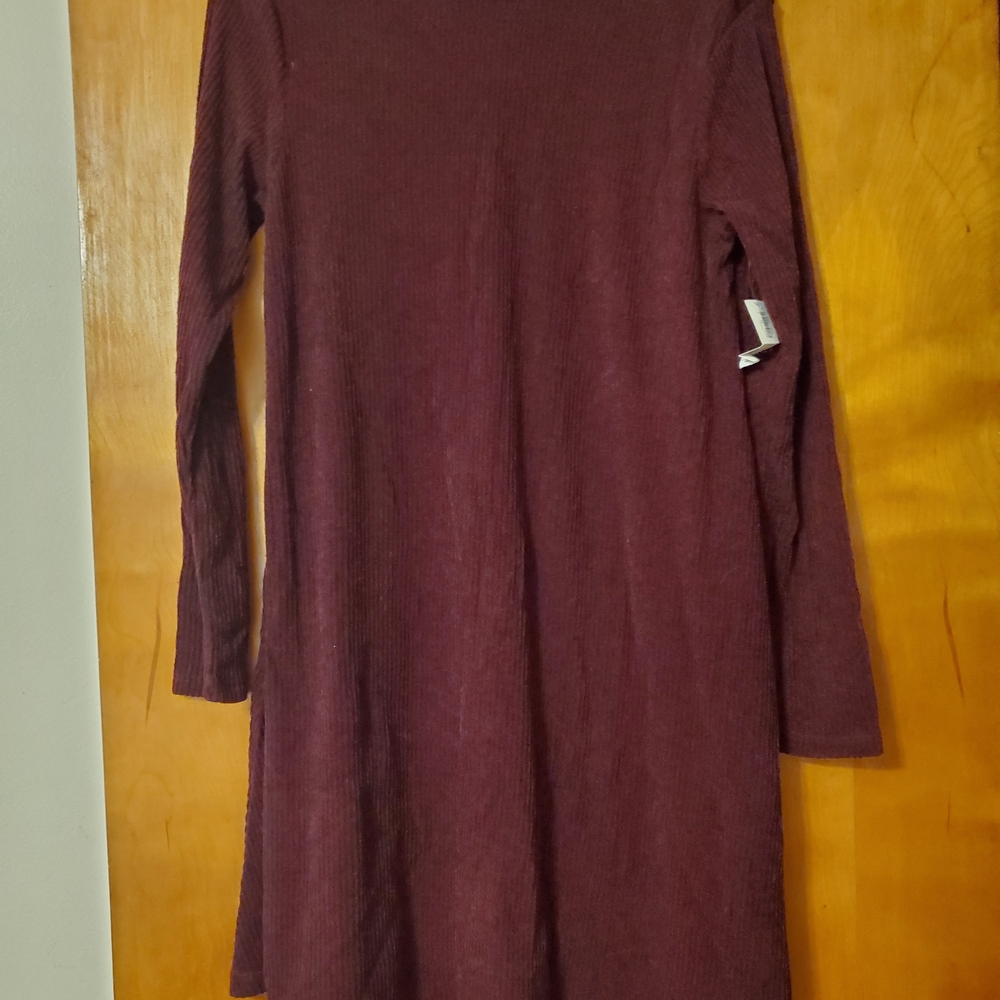 NWT Old Navy Long Sleeve Mockneck Sweater Dress Garnet Size L